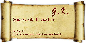 Gyurcsek Klaudia névjegykártya